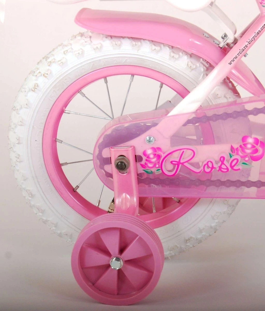 Volare Rose Kinderfiets - 12 Inch - Meisjes - Roze/wit - 95% Afgemonteerd 10 Volare Rose Kinderfiets - 12 Inch - Meisjes - Roze/wit - 95% Afgemonteerd – Image 10