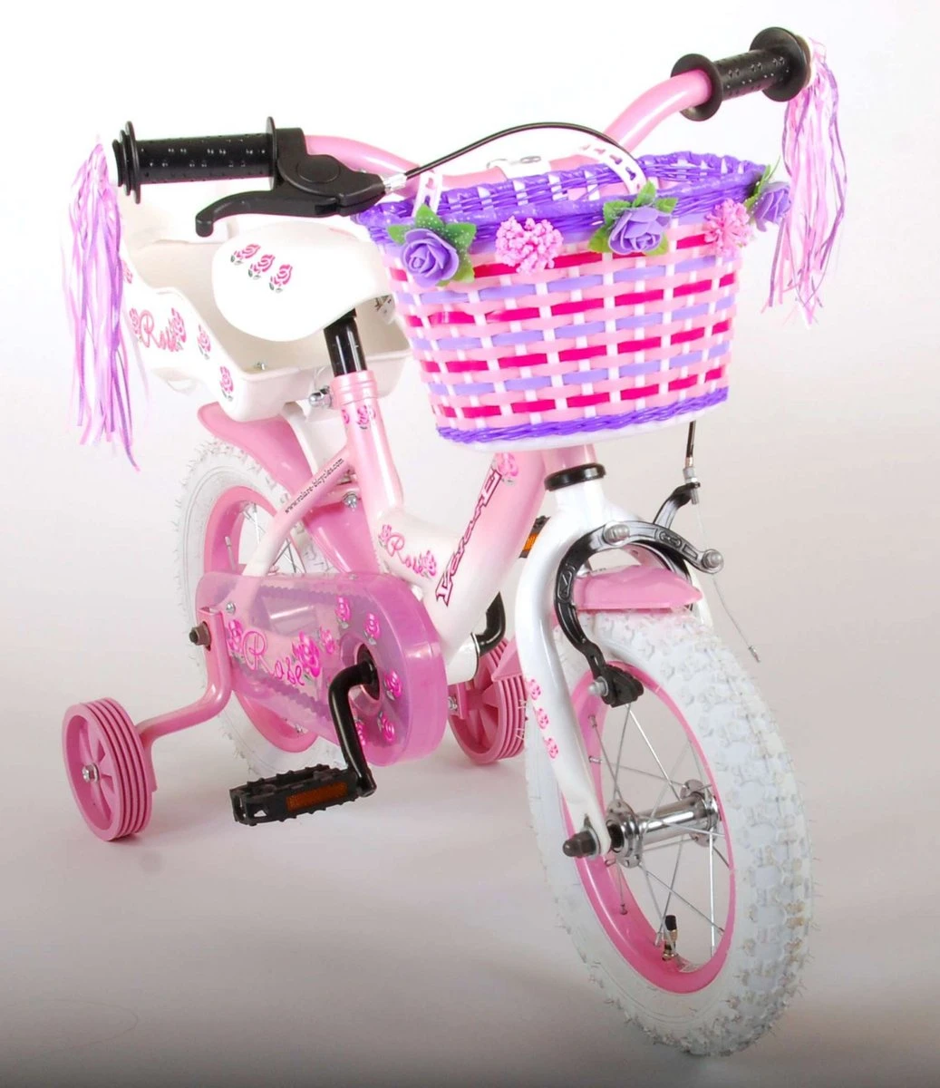 Volare Rose Kinderfiets - 12 Inch - Meisjes - Roze/wit - 95% Afgemonteerd 13 Volare Rose Kinderfiets - 12 Inch - Meisjes - Roze/wit - 95% Afgemonteerd – Image 13