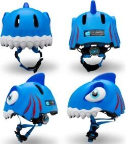 Crazy Safety - Kinderfietshelm - Blauwe Haai - S/M - 49-55 Cm Verstelbaar -Velo Pour Tous 1050x1200 1