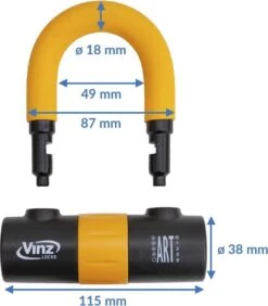 VINZ Dinara Schijfremslot / Motorslot / Scooterslot ART4 - Oranje -Velo Pour Tous 1051x1200