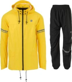 AGU Original Regenpak Essential - Geel/Zwart - XXL - Dames & Heren - Waterdicht & Ademend