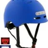 Sajan Fietshelm - Skatehelm Helm Mat-Blauw - LED Verlichting - Maat-S