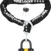 VINZ Trivor ART 4 Kettingslot - 150 Cm Motorslot Van Gehard Staal Met Ring / Scooterslot Met Hangslot / Schijfremslot