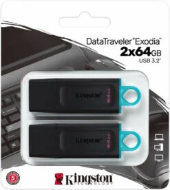 Kingston Technology DataTraveler Exodia USB Flash Drive 64 GB USB Type-A 3.2 Gen 1 (3.1 Gen 1) Zwart -Velo Pour Tous 1074x1200 7