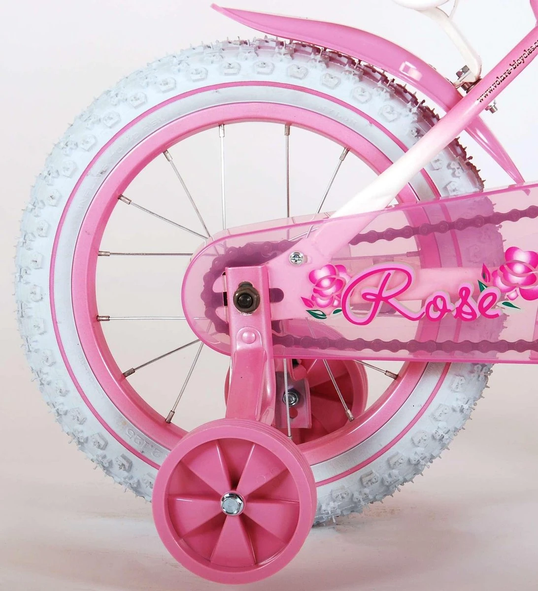 Volare Rose Kinderfiets - Meisjes - 14 Inch - Roze Wit - 95% Afgemonteerd 8 Volare Rose Kinderfiets - Meisjes - 14 Inch - Roze Wit - 95% Afgemonteerd – Image 8