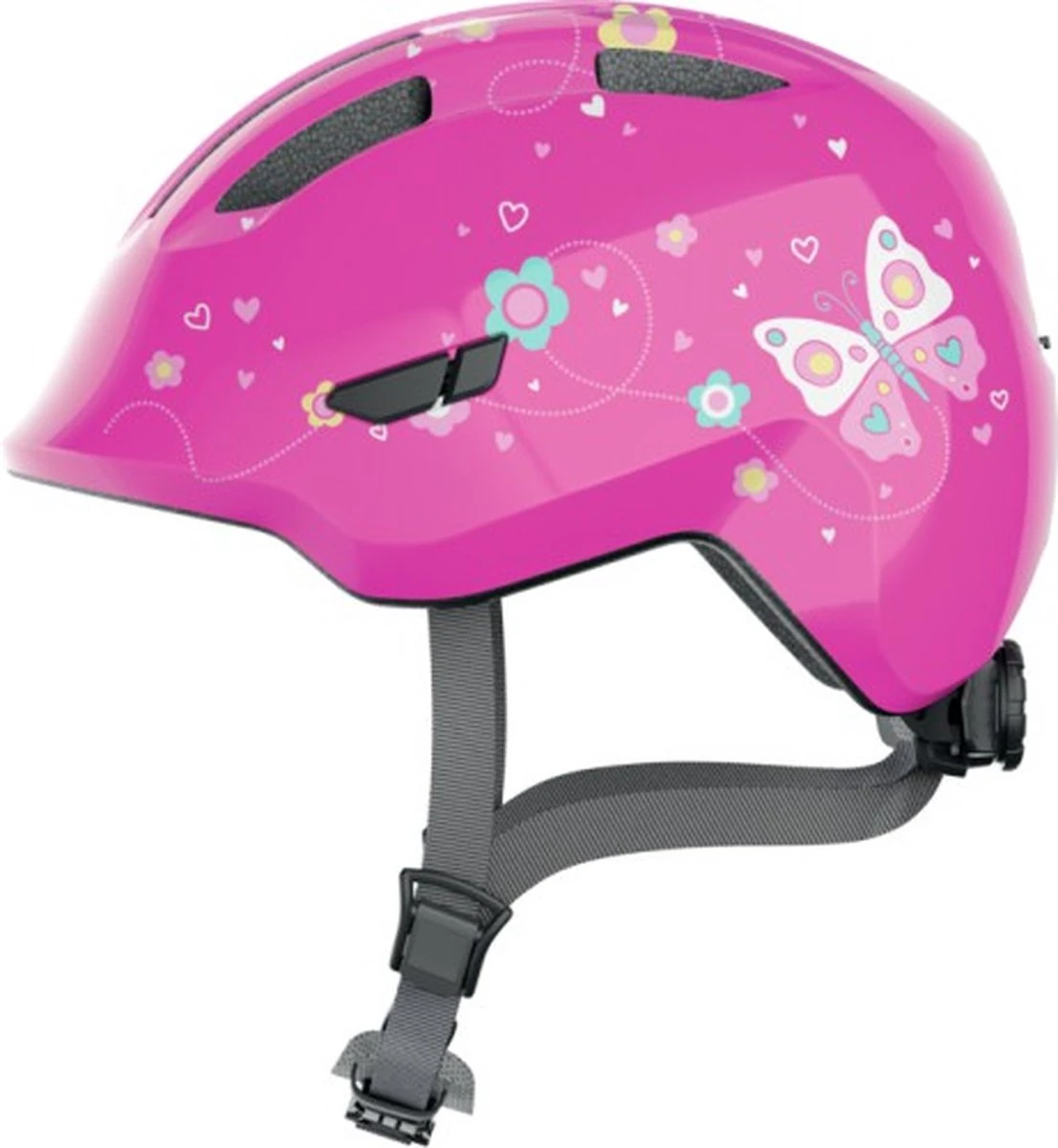 Abus Kinderhelm Smiley 3.0 M Pink Butterfly 1 Abus Kinderhelm Smiley 3.0 M Pink Butterfly