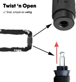 LLOCX Kettingslot Van 1 Meter + 2 Sleutels - 5mm Roestvrij Staal - 900gr. Aluminium - Krasvrij En Scheurvrij - Zwarte Sleeve - Sluiting Met Anti-Stofklep 11 LLOCX Kettingslot Van 1 Meter + 2 Sleutels - 5mm Roestvrij Staal - 900gr. Aluminium - Krasvrij En Scheurvrij - Zwarte Sleeve - Sluiting Met Anti-Stofklep -Velo Pour Tous 1110x1200 2