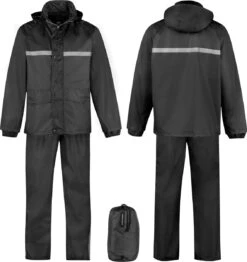 BJØRNSON Dusch Regenpak Dames & Heren - Waterdicht - Maat 3XL - Zwart