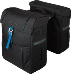 Dubbele Fietstas Gazelle Met MIK Adapter - Black/spark Blue