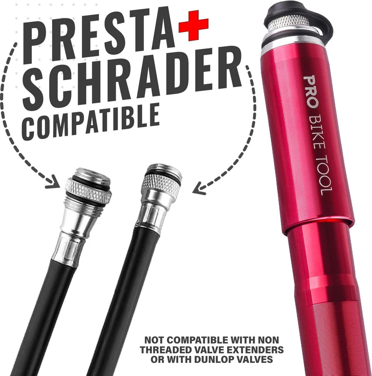 PRO BIKE TOOL Mini Luchtpomp Fiets, Fietspomp Voor Alle Ventielen (Presta & Schrader), Hoge Druk Tot 6,9 Bar / 100 PSI, Betrouwbare, Compacte & Lichtgewicht Framepomp, Pomp Voor Racefiets & Mountainbike. 3 PRO BIKE TOOL Mini Luchtpomp Fiets, Fietspomp Voor Alle Ventielen (Presta & Schrader), Hoge Druk Tot 6,9 Bar / 100 PSI, Betrouwbare, Compacte & Lichtgewicht Framepomp, Pomp Voor Racefiets & Mountainbike. – Image 3