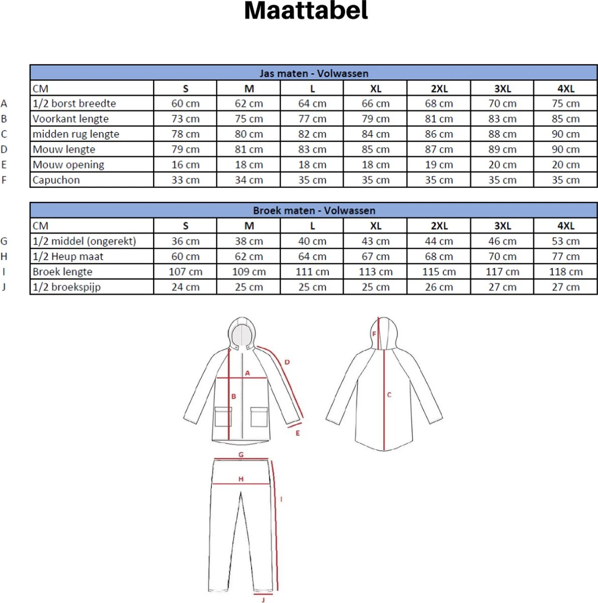 C-Line Regenpak Met Capuchon - Blauw - Reflecterend - Nieuw Model - Volwassen Maat M 15 C-Line Regenpak Met Capuchon - Blauw - Reflecterend - Nieuw Model - Volwassen Maat M – Image 15