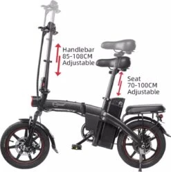 F-Wheel DYU A5 - Elektrische Vouwfiets - E Bike - 14 Inch - 7.5 Ah - 25km/u - Zwart -Velo Pour Tous 1193x1200