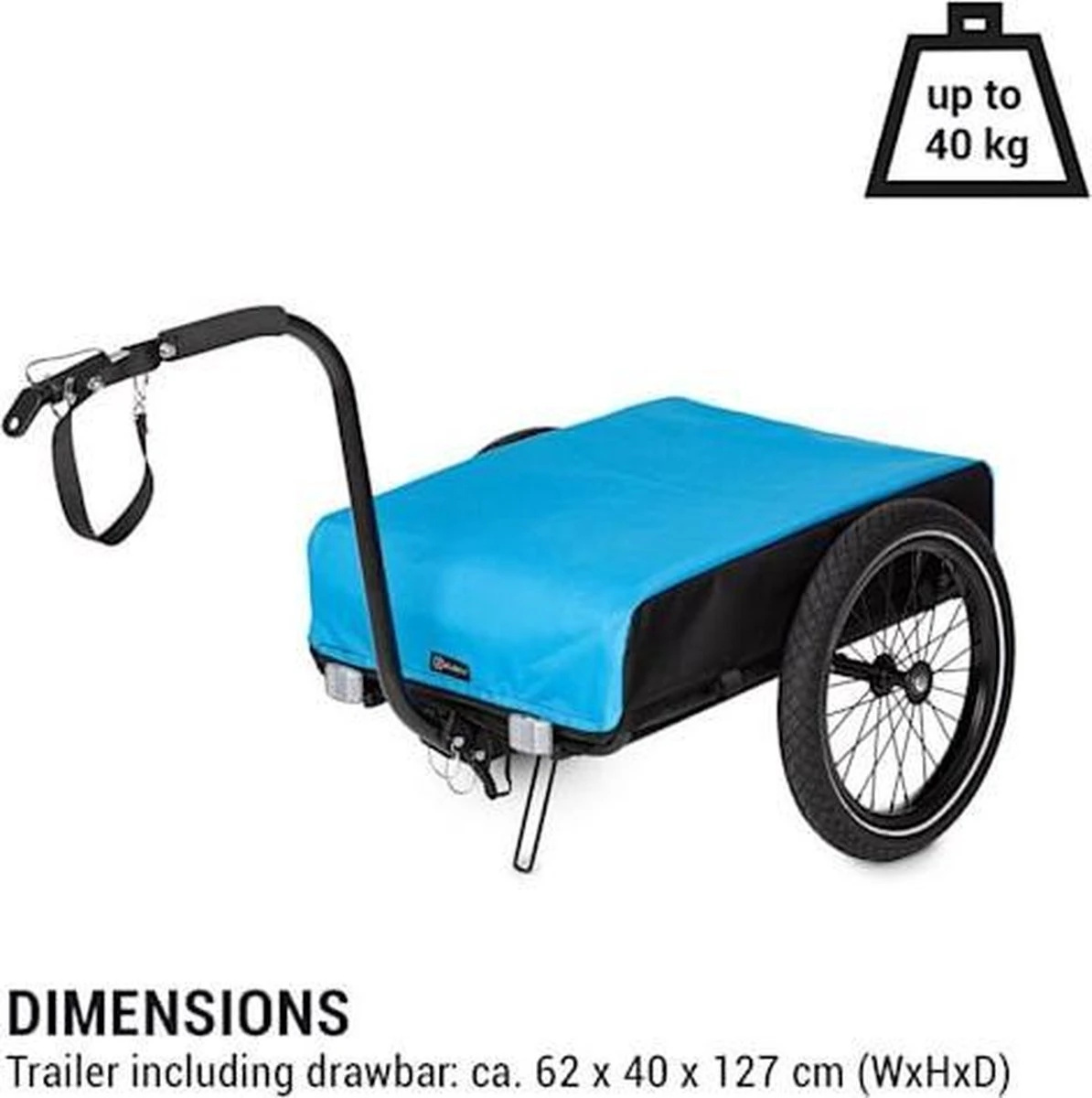 Klarfit Cargo Bull Aanhangwagen - Bagagefietskar - Fietsaanhanger - 50 Liter Laadruimte - 16" Luchtbanden - Voor Max. 40 Kg Lading 2 Klarfit Cargo Bull Aanhangwagen - Bagagefietskar - Fietsaanhanger - 50 Liter Laadruimte - 16" Luchtbanden - Voor Max. 40 Kg Lading – Image 2