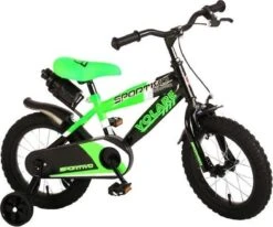 Volare Sportivo Kinderfiets - Jongens - 14 Inch - Neon Groen/Zwart - 95% Afgemonteerd -Velo Pour Tous 1200x1001