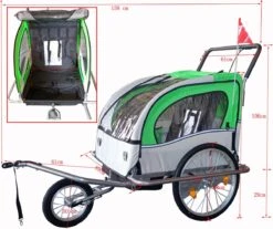 Fietskar Kind - Fietsaanhanger - Met Schokbreker - Rood -Velo Pour Tous 1200x1008 10