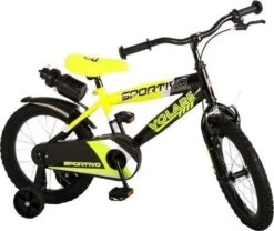 Volare Sportivo Kinderfiets - Jongens - 16 Inch - Neon Geel Zwart - 95% Afgemonteerd -Velo Pour Tous 1200x1009