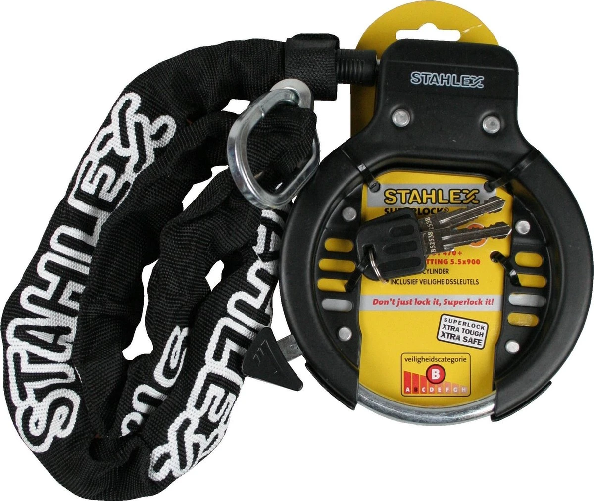 Stahlex Ringslot + Insteekketting 5.5mm X 90cm | Zwart 4 Stahlex Ringslot + Insteekketting 5.5mm X 90cm | Zwart – Image 4