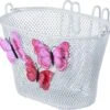 Basil Jasmin Butterfly Kinderfietsmand - Staal - Inclusief Haken - Wit
