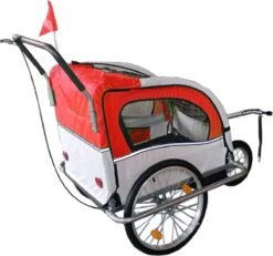 Fietskar Kind - Fietsaanhanger - Met Schokbreker - Rood -Velo Pour Tous 1200x1121 5