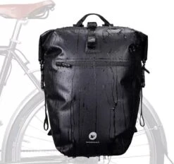 Rhinowalk® 3 In 1 Fietstas Enkele Waterdicht - Reis Fietstassen - Fietstassen Enkel 30L - Fietstas Rugzak - Zwart