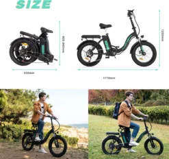 HITWAY E-Bike Elektrische Fiets 20 Inch Fat Tire E-Bicycle Vouwfiets, 250 W/36 V/11,2 Ah Accu, Max. Bereik Tot 35-90 Km, Offroad-mountainbike Met Shimano 7-versnellingen, City EBike Met Slot -Velo Pour Tous 1200x1129