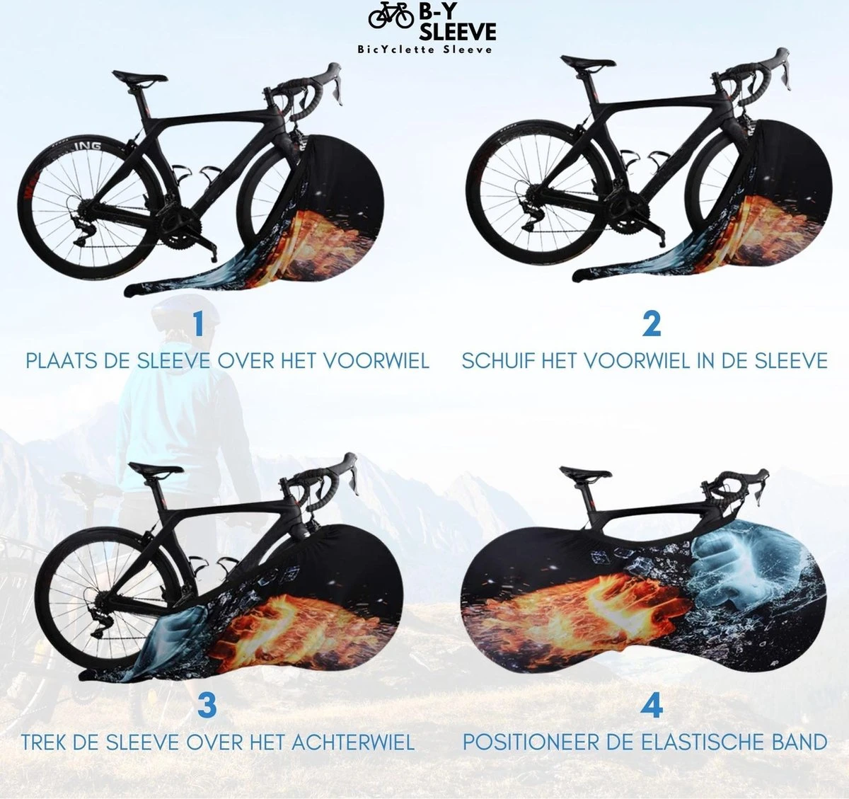 B-Y Sleeve Fietshoes T/m 29" - Fiets Beschermhoes - Racefiets Hoes - MTB - Bike Cover - Model: Black 9 B-Y Sleeve Fietshoes T/m 29" - Fiets Beschermhoes - Racefiets Hoes - MTB - Bike Cover - Model: Black – Image 9
