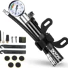 LHP Fietspomp Mini - Analoog Drukmeter - Inclusief Naaldventiel En Fietsbandreparatieset