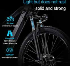 Elektrische Fiets Off-Road | E-Fietsen | Electric Mountain Bike | E-bike | 250W Motor | 26 Inch | Zwart BK7 15 Elektrische Fiets Off-Road | E-Fietsen | Electric Mountain Bike | E-bike | 250W Motor | 26 Inch | Zwart BK7 -Velo Pour Tous 1200x1134