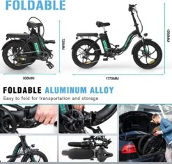 Hitway BK6 Elektrische Fiets | Opvouwbare E-bike | 20 Inch Fat Tire | 350W Motor | 10Ah | Zwart/Groen 17 Hitway BK6 Elektrische Fiets | Opvouwbare E-bike | 20 Inch Fat Tire | 350W Motor | 10Ah | Zwart/Groen -Velo Pour Tous 1200x1147 2