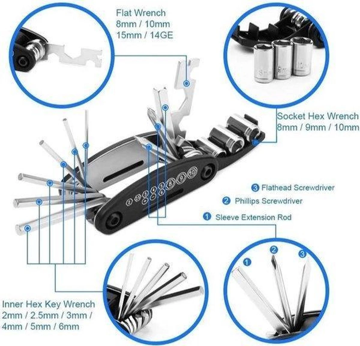Makes Easy Fiets Inbus Multi Tool 16 Delig Racefiets En MTB 4 Makes Easy Fiets Inbus Multi Tool 16 Delig Racefiets En MTB – Image 4