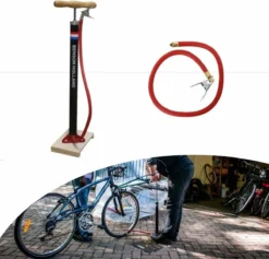 Benson Nederlandse Klassieke Fietspomp - Houten Voetplaat - Max Druk 3 Bar 12 Benson Nederlandse Klassieke Fietspomp - Houten Voetplaat - Max Druk 3 Bar -Velo Pour Tous 1200x1153 4