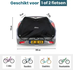 Vebics® Fietshoes Voor 2 Fietsen Fietsendrager - Waterdicht - Elektrische Fiets - Fietsbeschermhoes -Velo Pour Tous 1200x1153 5