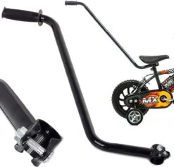Merkloos Duwstang Voor Kinderfiets - Universeel - Zwart - 45 Cm - Met Lichte Lakschade
