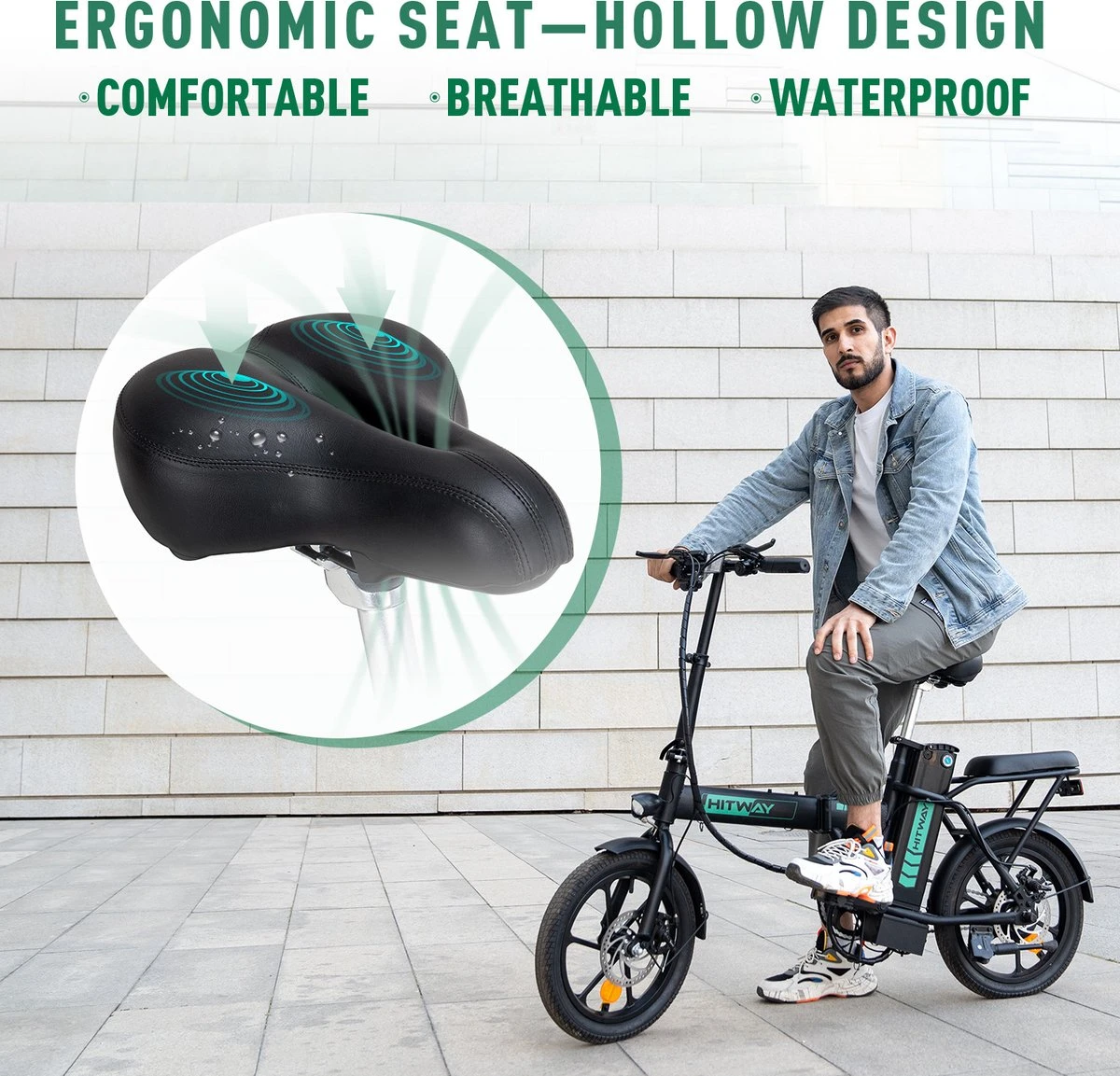 HITWAY Elektrische Fiets Met 36V 7.5Ah Verwijderbare Batterij, Bereik Tot 75 Km Lange Afstand Elektrische Fiets 16 Inch, 250W Achtermotor E-Citybike Holland Bike 3 HITWAY Elektrische Fiets Met 36V 7.5Ah Verwijderbare Batterij, Bereik Tot 75 Km Lange Afstand Elektrische Fiets 16 Inch, 250W Achtermotor E-Citybike Holland Bike – Image 3