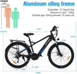 HITWAY 26" Elektrische Mountainbike, 35-70KM Power Assist-fietsen Voor Mannen En Vrouwen, 48V/7,5Ah/250W Krachtige E-bike 9 HITWAY 26" Elektrische Mountainbike, 35-70KM Power Assist-fietsen Voor Mannen En Vrouwen, 48V/7,5Ah/250W Krachtige E-bike -Velo Pour Tous 1200x1156 2