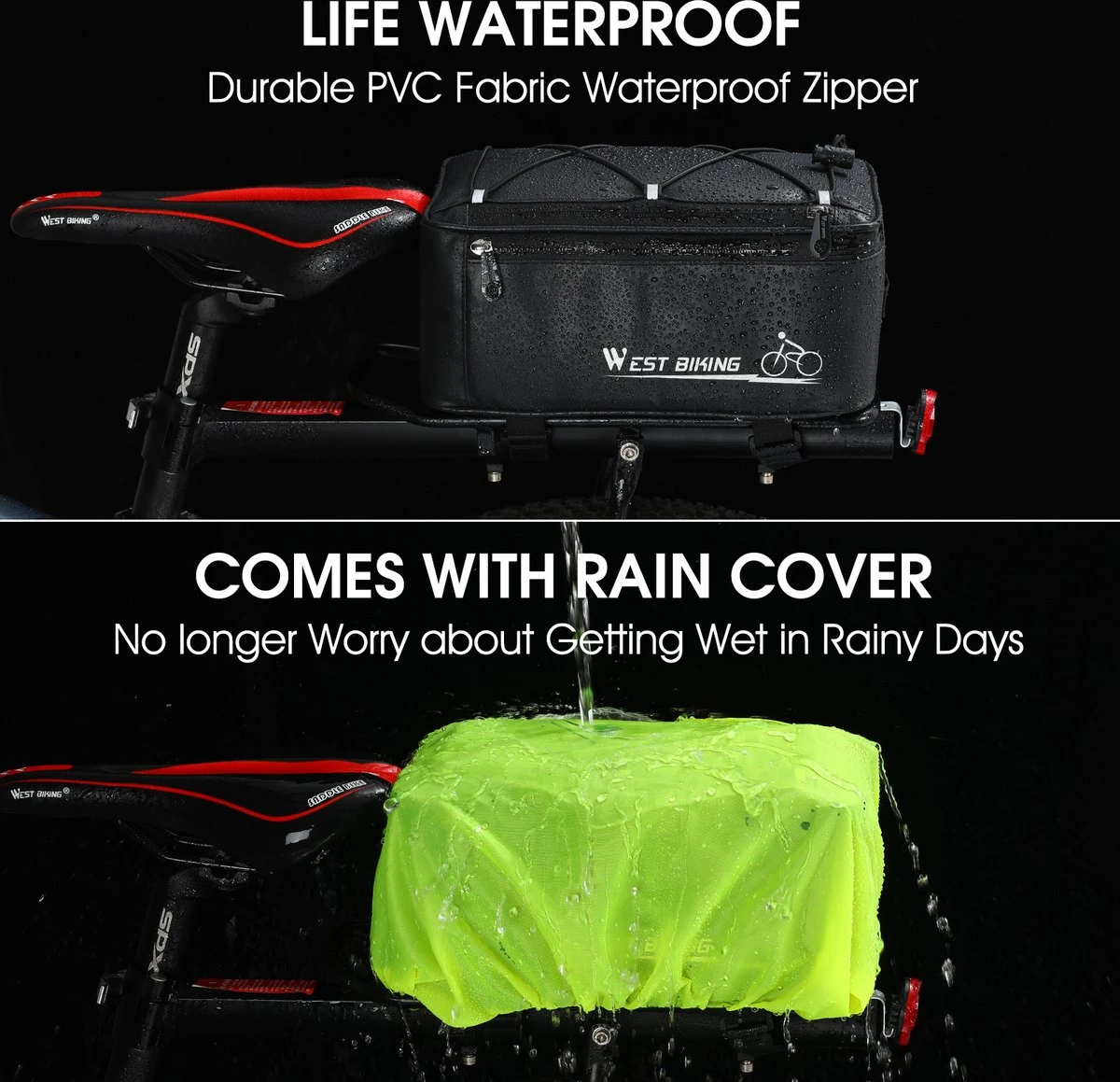 Fietstassen-Bagagedragertas - Fietstas Bagage Trunkbag - Waterdicht - Zwart-4ltr 2 Fietstassen-Bagagedragertas - Fietstas Bagage Trunkbag - Waterdicht - Zwart-4ltr – Image 2