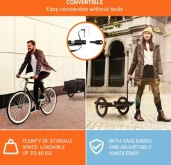 Cargo Bull Travel Aanhangwagen 40kg Fietsaanhanger Zwart/hout -Velo Pour Tous 1200x1159 7