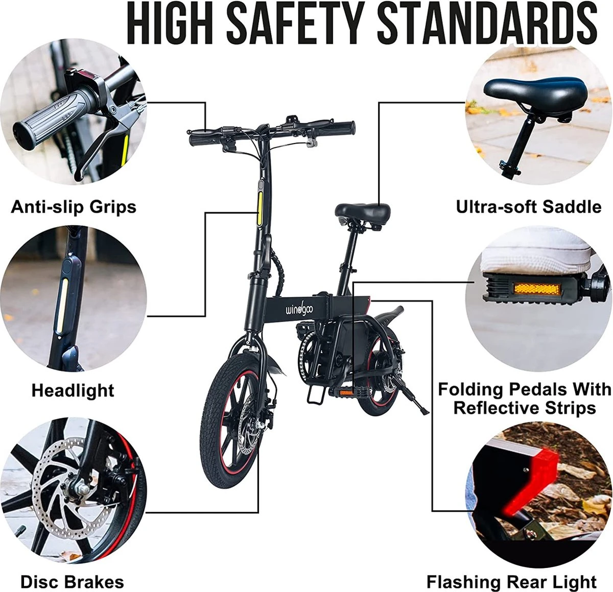 Windgoo B20 V3 - Elektrische Vouwfiets - E Bike - 250W 7.8Ah Batterij - APP IOS Android - 14 Inch - 25 KM/H - Zwart 9 Windgoo B20 V3 - Elektrische Vouwfiets - E Bike - 250W 7.8Ah Batterij - APP IOS Android - 14 Inch - 25 KM/H - Zwart – Image 9