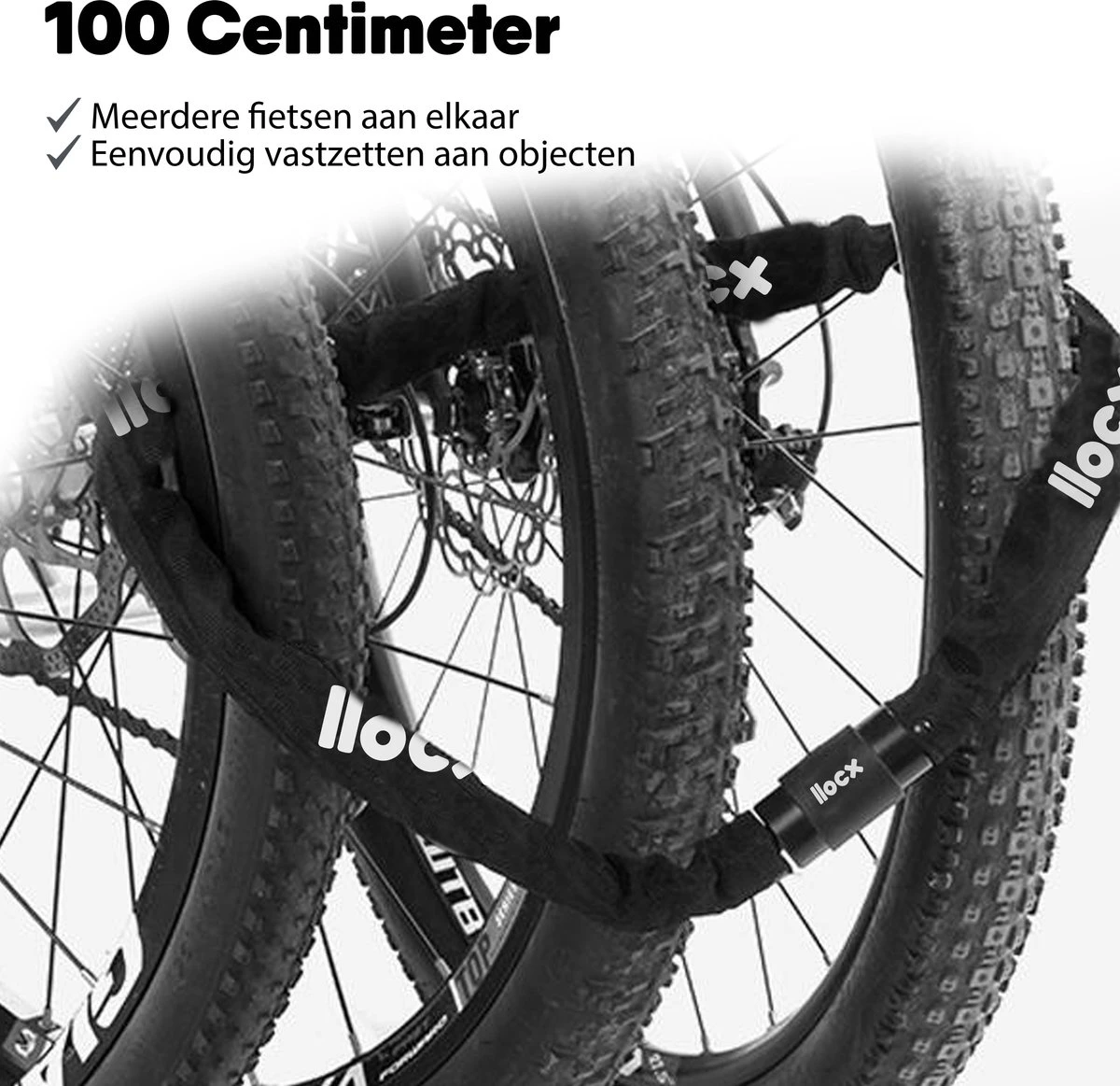 LLOCX Kettingslot Van 1 Meter + 2 Sleutels - 5mm Roestvrij Staal - 900gr. Aluminium - Krasvrij En Scheurvrij - Zwarte Sleeve - Sluiting Met Anti-Stofklep 2 LLOCX Kettingslot Van 1 Meter + 2 Sleutels - 5mm Roestvrij Staal - 900gr. Aluminium - Krasvrij En Scheurvrij - Zwarte Sleeve - Sluiting Met Anti-Stofklep – Image 2