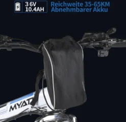 Myatu E-Bike 26-inch E-bike Voor Vrouwen En Mannen, Mountainbike Elektrische Fiets Met 36V 10.4AH Accu En Shimano 21 Versnellingen, 21 Versnellingen, Derailleur, 250 W-Zwart En Blauw -Velo Pour Tous 1200x1164