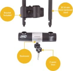 VINZ Ararat Beugelslot / Fietsslot / Motorslot / Scooterslot ART 4 - 32 Cm 10 VINZ Ararat Beugelslot / Fietsslot / Motorslot / Scooterslot ART 4 - 32 Cm -Velo Pour Tous 1200x1166