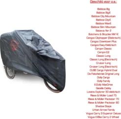 Bakfietshoes Voor Grotere / Elektrische Bakfiets (met Huif) - Red Label O.a. Bestemd Als: Babboe Hoes : Cruiser Hoes : Dolly Hoes : Vogue Hoes : Urban Arrow Family Hoes -Velo Pour Tous 1200x1182 1