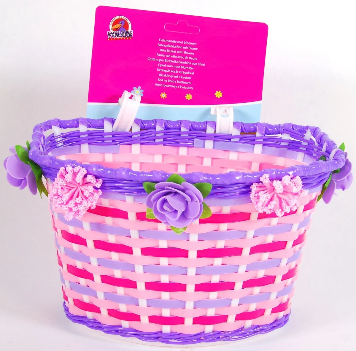 Volare Gevlochten Fietsmand Met Bloemen 3 Volare Gevlochten Fietsmand Met Bloemen – Image 3