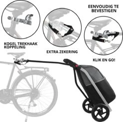 Shoppingcruiser 2 In 1 Boodschappentrolley Voor Achter De Fiets - Fietskar - Robuuste Boodschappenwagen - Allround Bagagekar -Velo Pour Tous 1200x1188 3
