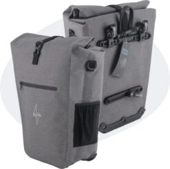 Voltano Luxe E-bike Fietstas 28L – Grijs – Pakaftas Met Laptop Vak – 100% Waterdicht - Met Gratis Schouderband