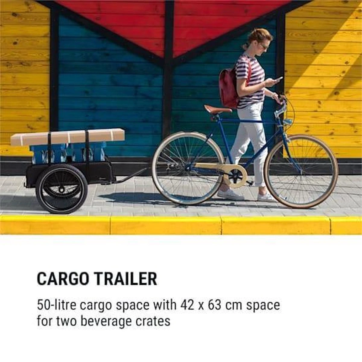 Klarfit Cargo Bull Aanhangwagen - Bagagefietskar - Fietsaanhanger - 50 Liter Laadruimte - 16" Luchtbanden - Voor Max. 40 Kg Lading 3 Klarfit Cargo Bull Aanhangwagen - Bagagefietskar - Fietsaanhanger - 50 Liter Laadruimte - 16" Luchtbanden - Voor Max. 40 Kg Lading – Image 3