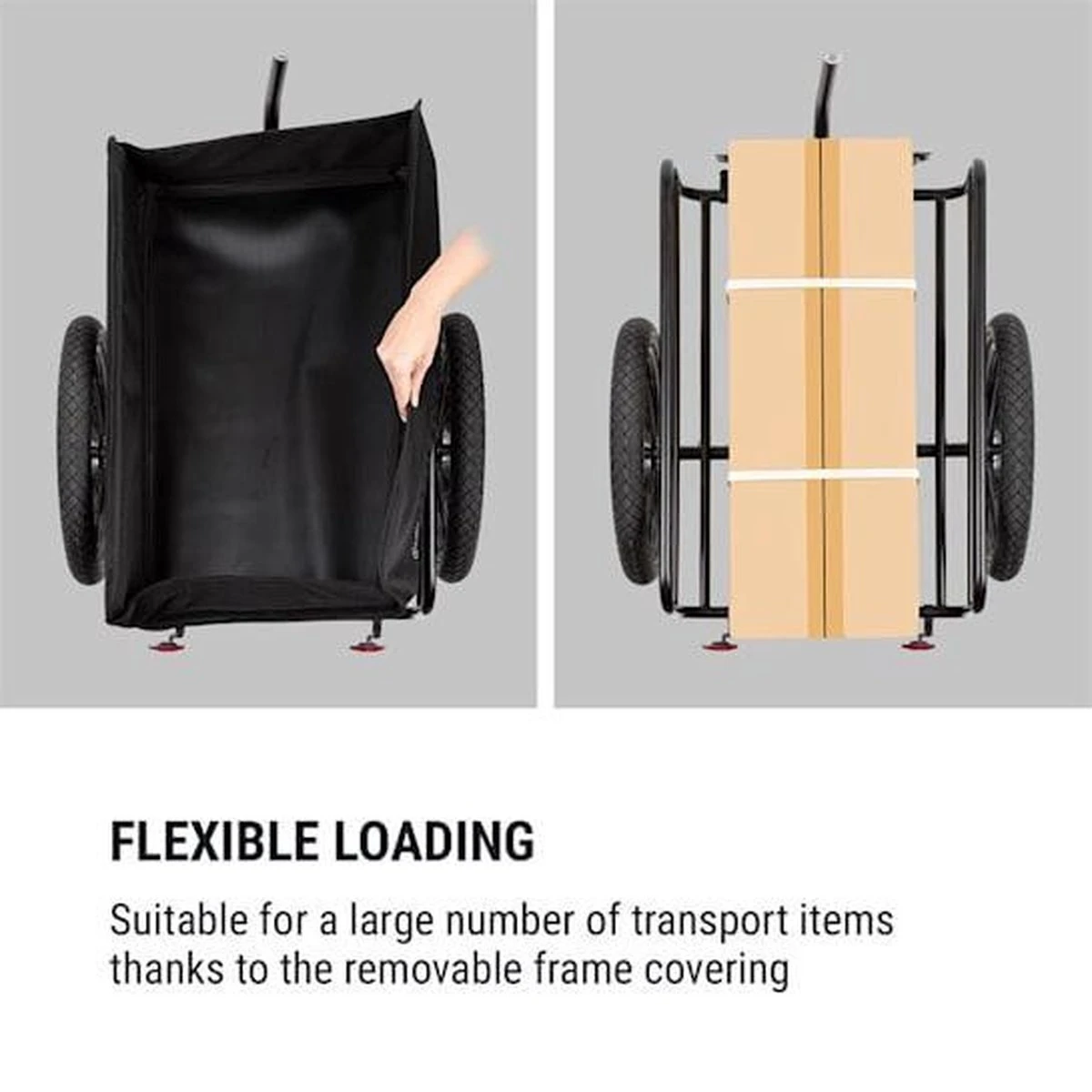 Klarfit Cargo Bull Aanhangwagen - Bagagefietskar - Fietsaanhanger - 50 Liter Laadruimte - 16" Luchtbanden - Voor Max. 40 Kg Lading 5 Klarfit Cargo Bull Aanhangwagen - Bagagefietskar - Fietsaanhanger - 50 Liter Laadruimte - 16" Luchtbanden - Voor Max. 40 Kg Lading – Image 5