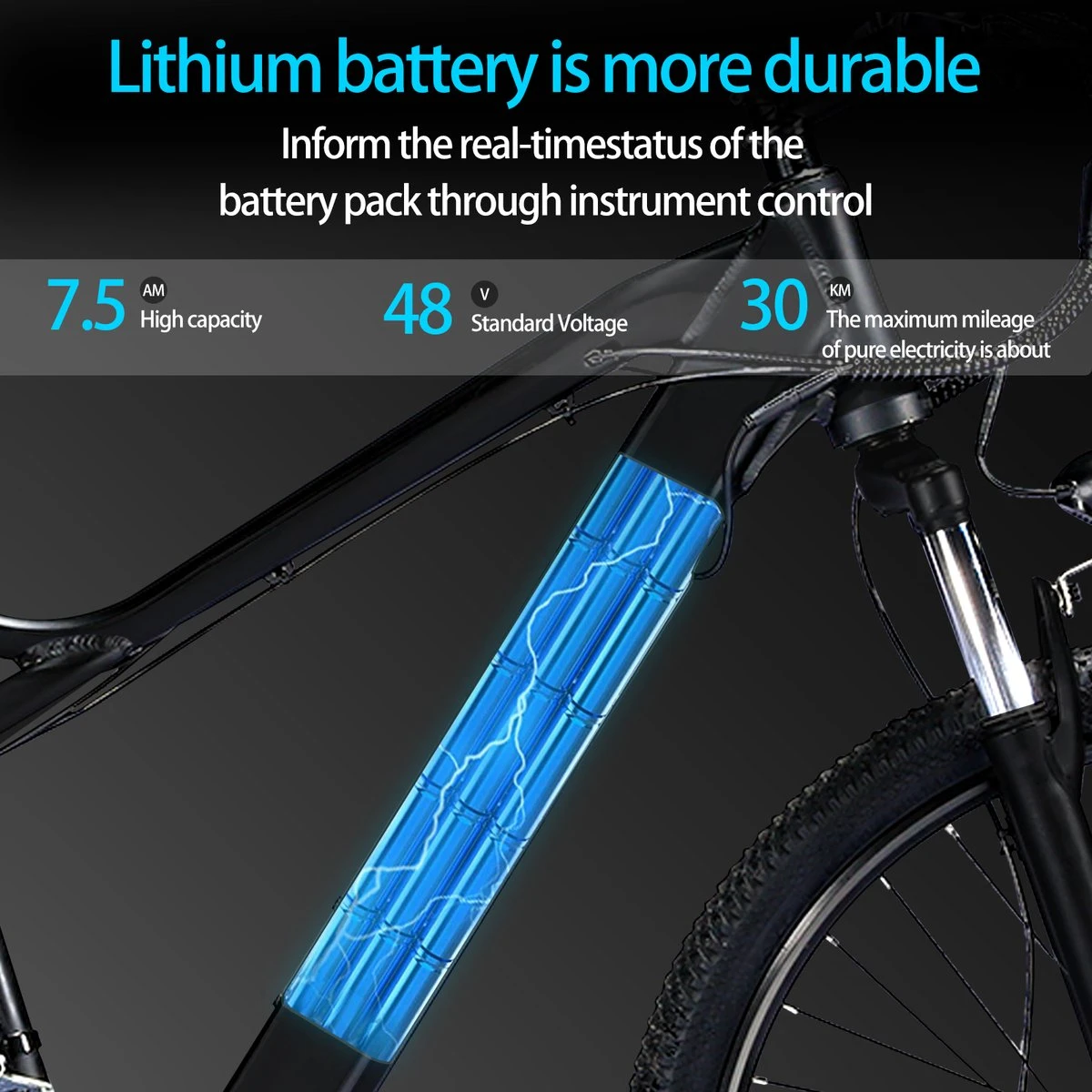 Elektrische Fiets Off-Road | E-Fietsen | Electric Mountain Bike | E-bike | 250W Motor | 26 Inch | Zwart BK7 5 Elektrische Fiets Off-Road | E-Fietsen | Electric Mountain Bike | E-bike | 250W Motor | 26 Inch | Zwart BK7 – Image 5