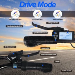 HITWAY 26 Inch E-bike, Elektrische Fiets Voor Heren En Dames, Pedelec Stadsfietsen, 250 W Motor, 36 V/11,2 Ah E-bike, Shimano 7 Versnellingen, 35-90 Km| Wit / Blauw -Velo Pour Tous 1200x1200 20