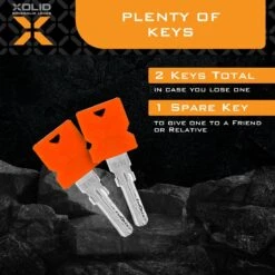 Xolid Kabelslot Met 2x Sleutel - [Kinderfiets] Compact (Kort) Fietsslot Uit Stevige Staalkabel - Gebruik Slot Met Fiets - Alternatief Voor Ketting Ringslot Cijferslot Vouwslot Beugelslot - Lengte 65CM Dikte 10MM - Zwart Oranje -Velo Pour Tous 1200x1200 332